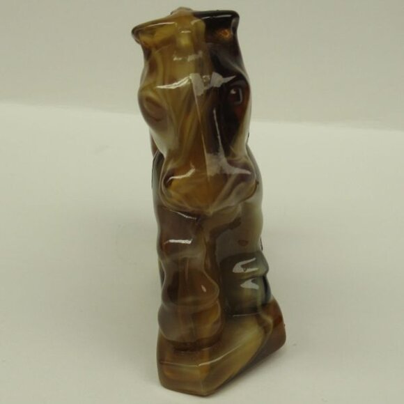 Imperial Caramal Slag Glass PONY STALLION 4 Inch Figurine, Original Label - Picture 4 of 5